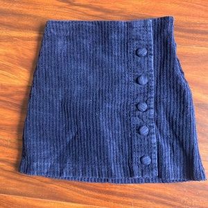 Blue Corduroy Mini Skirt